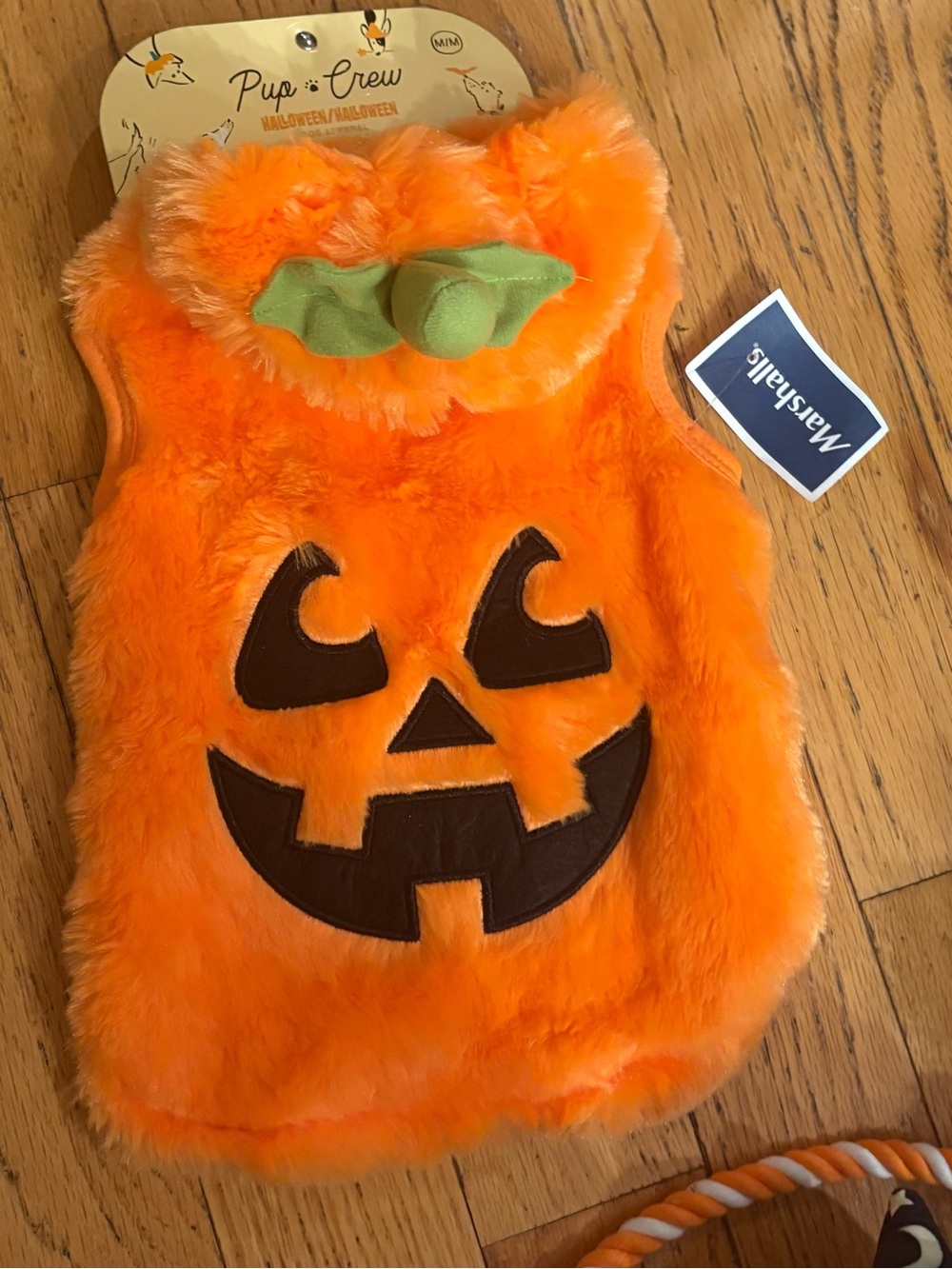 Orange Pumpkin Plush Dog Costume by pup crew NWT!